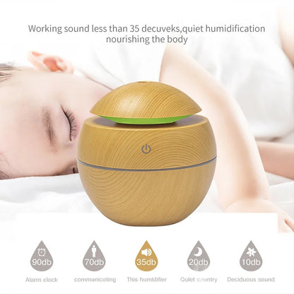 Magic Cup Cool Mist Humidifiers Essential Oil Diffuser Aroma Air Humidifier with Led Night Light Colorful Change for Car, Office, Babies, home, air humidifier for room (DARK WOODEN)