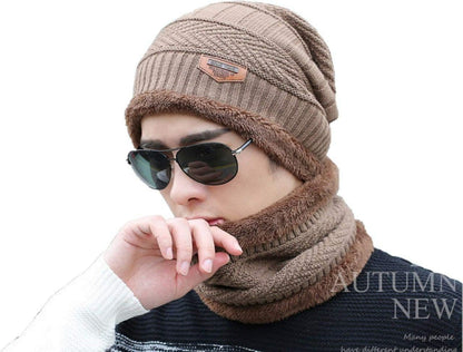 WOOLEN CAP WITH NECK MUFFLER