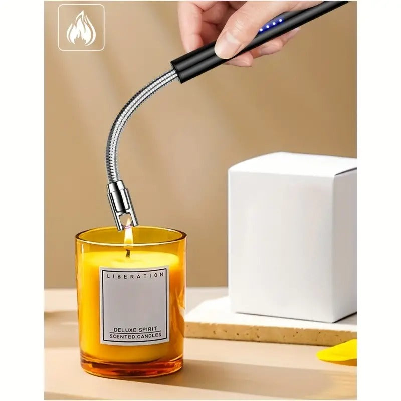 Electric Lighter for Candles Rechargeable Electric Gas Lighter for Home Use Candle Lighter Plasma Lighter Flameless Windproof USB Lighter 360° Flexible Neck Arc Lighter