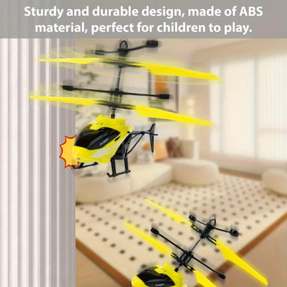 Outdoor and Indoor Flying Helicopter with Hand Induction Watch | Electronic Radio RC Remote Control Toy | Charging Helicopter with 3D Light & Safety Sensor for Kids (Multi Color)