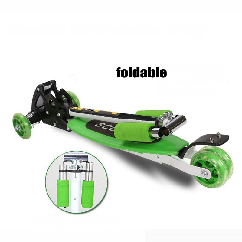 Foldable Scooter Cycle with Height Adjustment & Led Light on Wheel (Break and Bell) for Boys and Girls