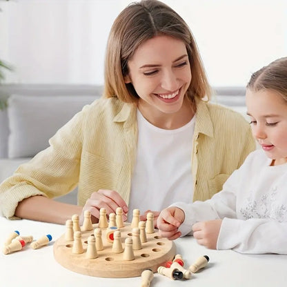 Toys Wooden Memory Matchstick Chess Game, Multicolor Kids Intelligence Game I Made in India, Multicolor Matching Games, Wooden Memory Match Stick Chess Game