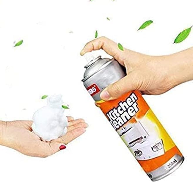 Kitchen Cleaner Foam Spray | Oil And Dust Remover | Dirt Removal On Kitchen Surfaces | Tiles And Sinks I Orange Flavour Fragment - 500 ML