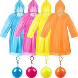Disposable Emergency Rain Ponchos Keychain Raincoat Ball
