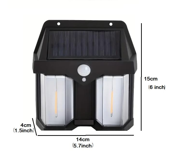 Outdoor Solar Wall Lamp Outdoor Waterproof 2 bulb