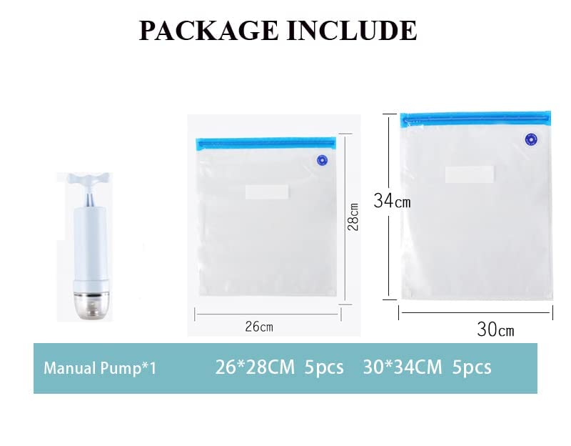 FOOD VACUUM BAG - 10 PACK WITH FREE PUMP