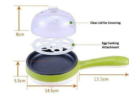 Electric Non Stick Fry pan Egg Boiler Egg Cooker,Multifunctional Egg Boiler and Pizza Frying pan,2 in 1 Handle Single Layer Egg Boiler,2 in 1 Handle Single Egg Boiler