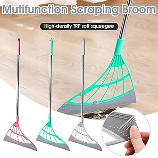 Magic Broom Silicon Floor Wiper 180 Degree Rotating Squeegee Broom for Cleaning Silicon Rubber Floor Scrubber for Home Garage Bathroom Tile Marble Glass Window Cleaning