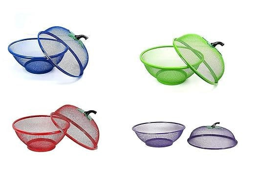 Apple Shape Fruits & Vegetables Basket for Kitchen with Net Cover, Fruit and Vegetable Stand (RED)