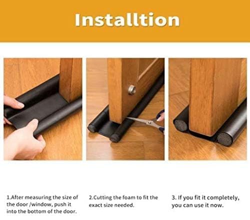 Door Bottom Sealing Strip Guard for Home Twin Under Door Draft Fabric Cover Gap Sealer - Stops Light/Dust/Cool-Hot Air Escape Sound-Proof Reduce Noise