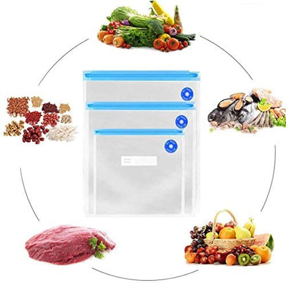 FOOD VACUUM BAG - 10 PACK WITH FREE PUMP