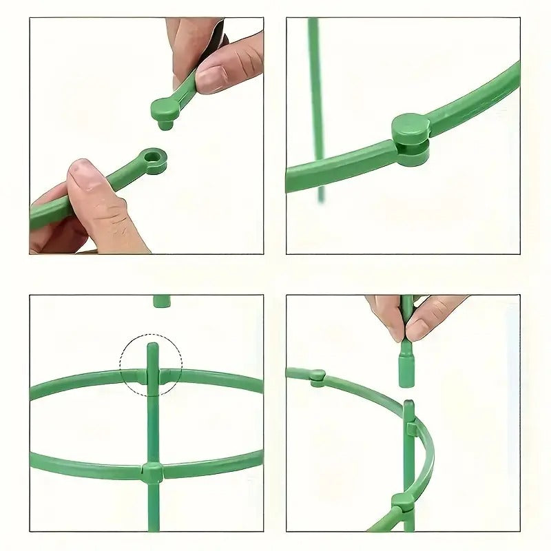 Plant Support Round Support Ring Plastic Stakes Indoor Climbing Adjustable Trellis for Peony Support Vegetable Indoor Leafy for