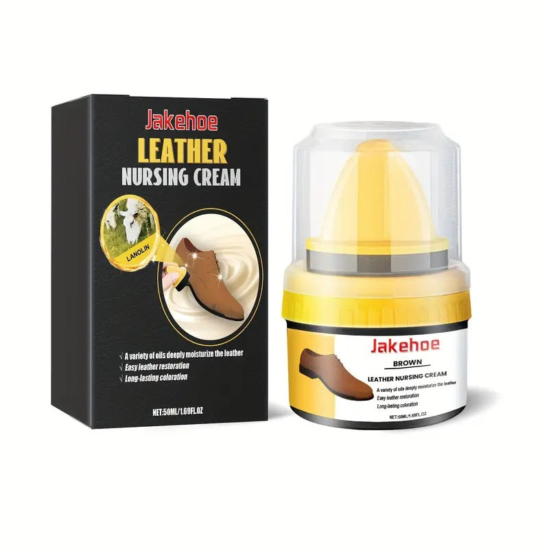 Leather Repair Cream Liquid Shoe Polish, Liquid Shoe Shine, Natural Cream Leather Shoe Polish, Protects Leather from Scuffs and Scratches, Shoe Care Shoe Cream with Sponge Applicator (Black)