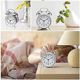 Twin Bell Metal Frame Alarm Clock Silver