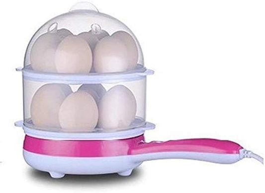 Double Layer Handle Egg Boiler Electric 14 Egg Poacher for Steaming Cooking, Boiling and Frying (Multicolor)(Set of 1)