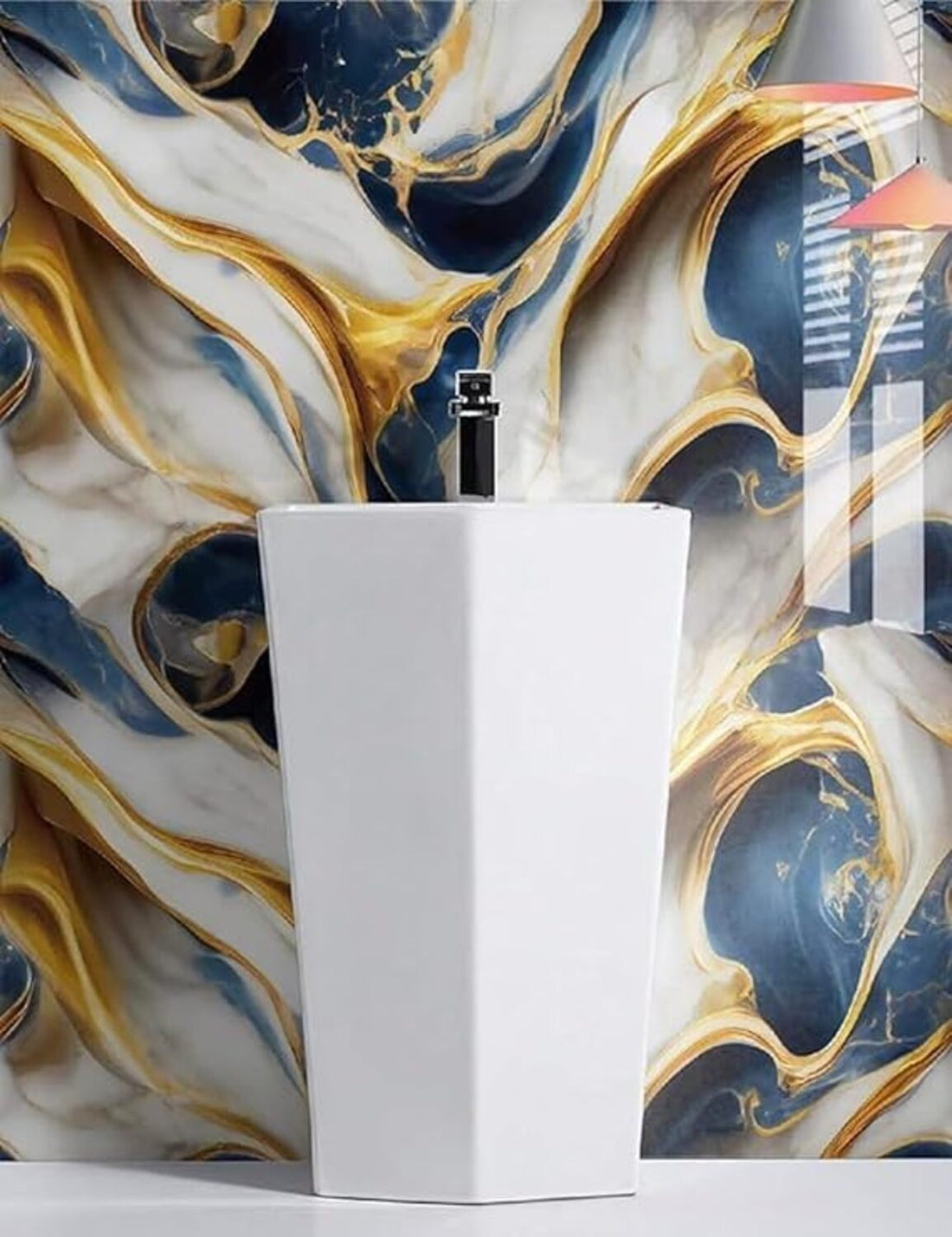 Dark blue gold marble Foil