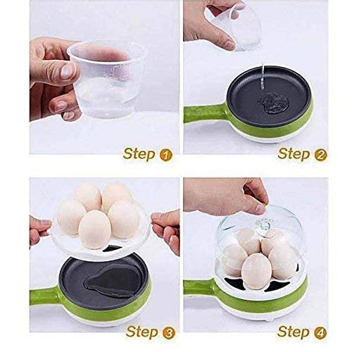 Electric Non Stick Fry pan Egg Boiler Egg Cooker,Multifunctional Egg Boiler and Pizza Frying pan,2 in 1 Handle Single Layer Egg Boiler,2 in 1 Handle Single Egg Boiler