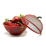Apple Shape Fruits & Vegetables Basket for Kitchen with Net Cover, Fruit and Vegetable Stand (RED)