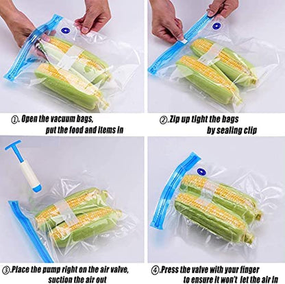 FOOD VACUUM BAG - 10 PACK WITH FREE PUMP