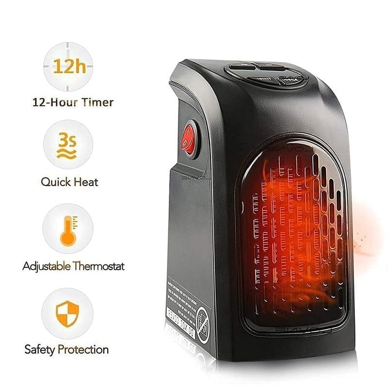 Handy Electric Heater, 400 Watts Heater, Plug-In Heater, Mini Heater, Portable Room, Office, Bedroom Heater/Warmer with LED Display, Set Temperature, and Stylish Design