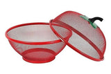 Apple Shape Fruits & Vegetables Basket for Kitchen with Net Cover, Fruit and Vegetable Stand (RED)