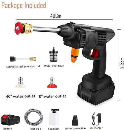 HIGH PRESSUR WASHER GUNWireless Pressure Washer Gun ||48V 12000mah High Pressure Water Gun for Car Wash ||Bike Washing Cleaning|| Adjustable Nozzle || 5M Hose Pipe