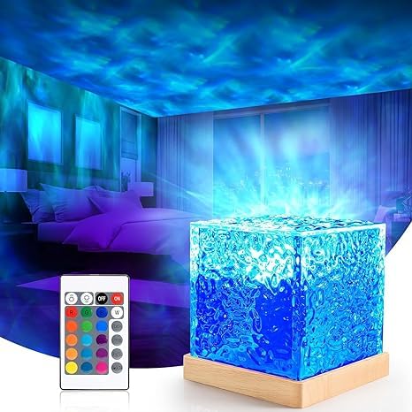 Ocean Wave Water Lamp, 3D Water Wave Effect LED Light Projector