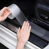 All White Car Door Transparent Carbon Fiber Seal Strip Door Edge Guard–Universal Fit