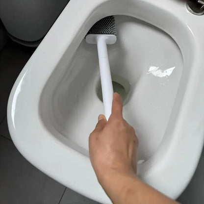 Toilet Brush/Flexible Soft Bristle Brush with Quick Dry Holder Cleaning Brush for Toilet Accessories