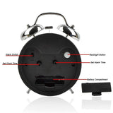 Twin Bell Metal Frame Alarm Clock Silver