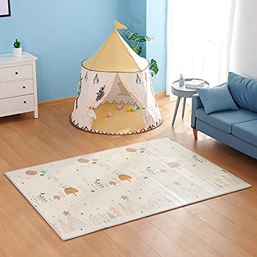 Baby Play Mat Waterproof Portable Double Side Soft Reversible and Foldable Foam for Toddler