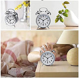 Twin Bell Metal Frame Alarm Clock Silver