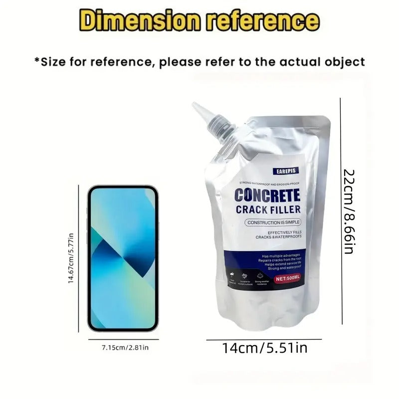 Concrete Crack Sealant, Concrete Crack Filler, Quick-Drying Slab Crack Waterproof Repair Sealant, Weather-Resistant Caulking Glue