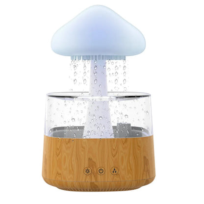 Plastic Snuggling Cloud Rain Drop Humidifier Diffusere, 7 Light Colour with 15ml Essential Oil Bottle for Home, Bedroom, Office Pack of 1