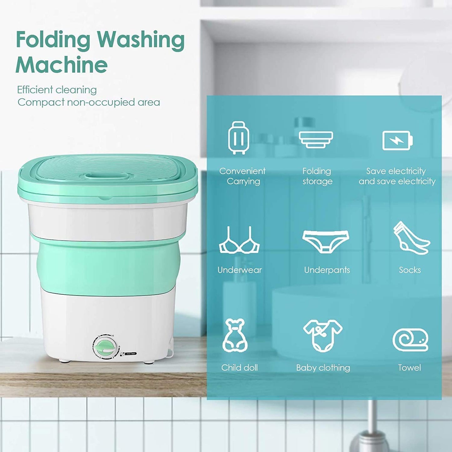 FOLDING PORTABLE WASHING MACHINE