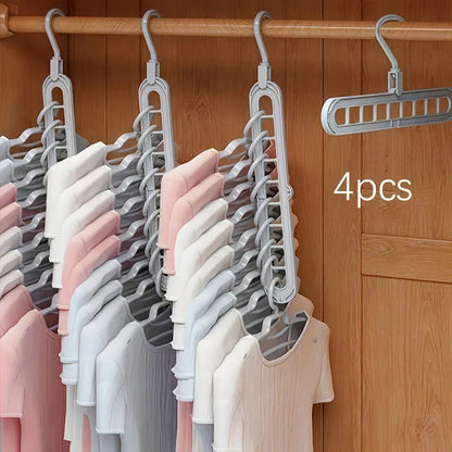 Wardrobe Space Saver Folding Cloth Hanger Multifunctional Double Hanger for 360 Degrees Rotatable Hook Coat Hangers Folding Clothes Hanger