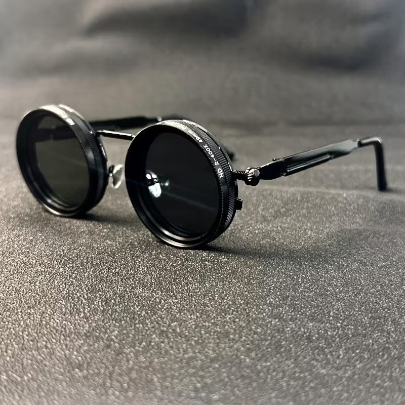 Men'S Retro Steampunk Rotating Fashion Glasses