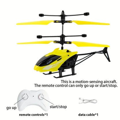 Outdoor and Indoor Flying Helicopter with Hand Induction Watch | Electronic Radio RC Remote Control Toy | Charging Helicopter with 3D Light & Safety Sensor for Kids (Multi Color)