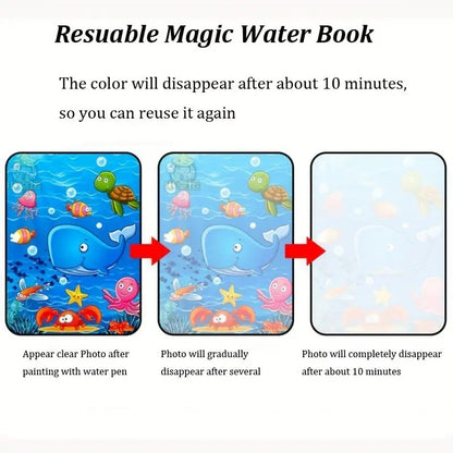 Water Magic Book, Magic Doodle Pen, Coloring Doodle Drawing Board Games for Kids, Educational Toy for Growing Kids