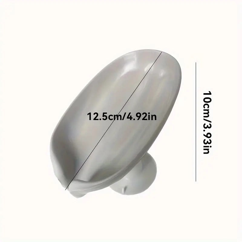 Leaf-Shape Self Draining Soap Dish Holder | with Suction Cup Soap Dish | Plastic Soap Case