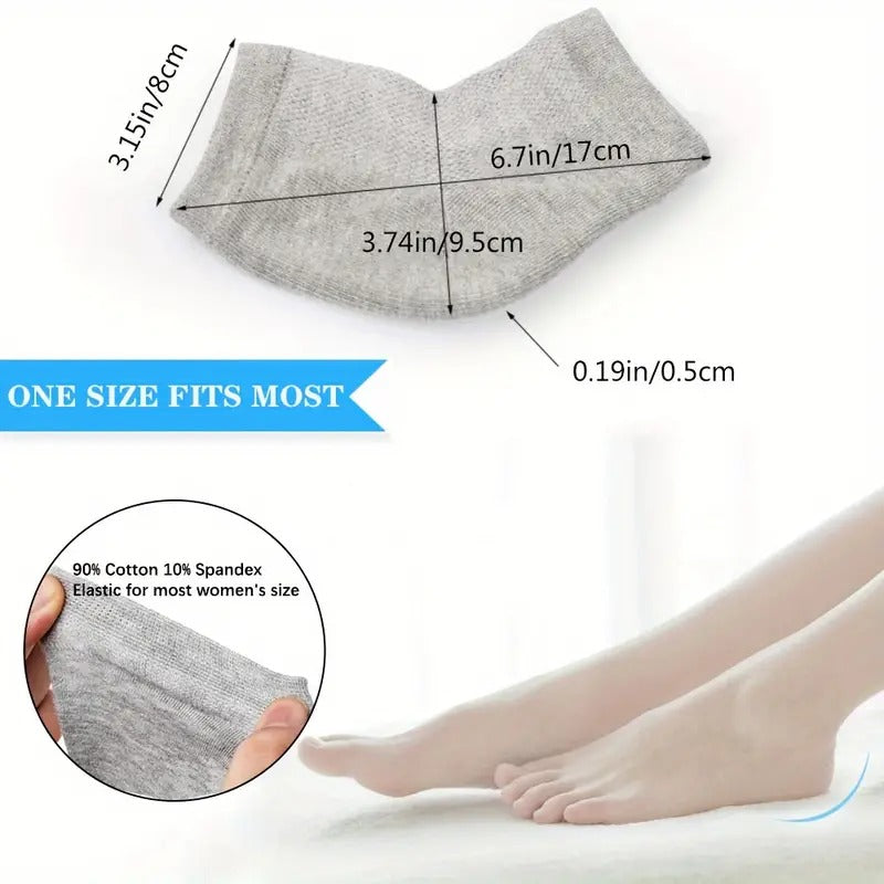 Silicone Gel Heel Socks For Dry Hard Cracked Heels Repair, Foot Care Support Cushion With Spa Botanical Gel Pad - For Men And Women