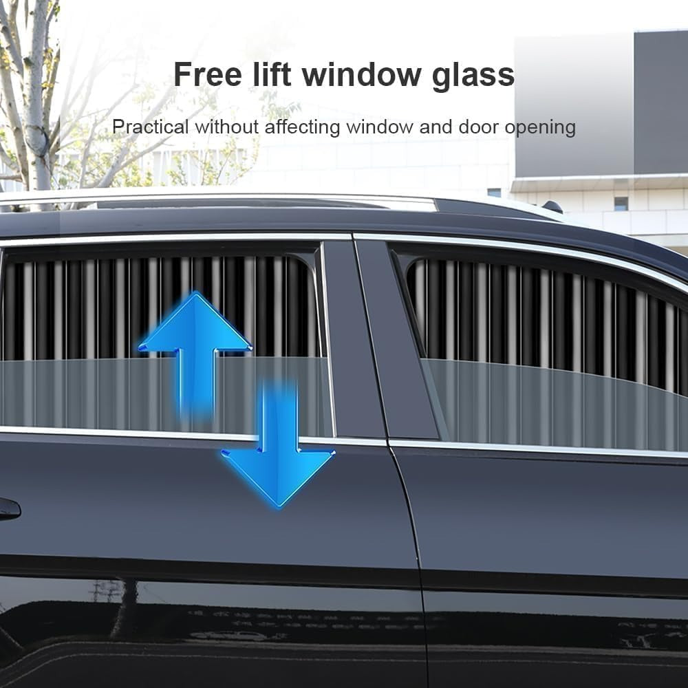 4pcs Car Privacy Curtains (Black)