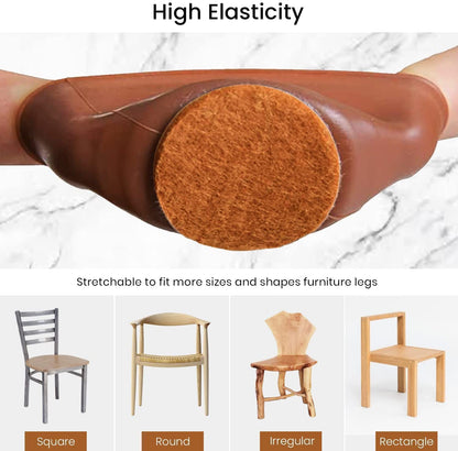 Felt Bottom Chair Leg Covers, Soft Silicone Furniture Foot Protector Pads, 16 Pcs Free Moving Table Leg Covers, Stool Leg Protectors Caps to Prevent Floor Scratches and Reduce Noise