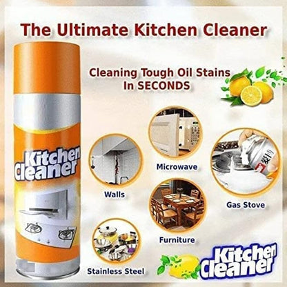 Kitchen Cleaner Foam Spray | Oil And Dust Remover | Dirt Removal On Kitchen Surfaces | Tiles And Sinks I Orange Flavour Fragment - 500 ML