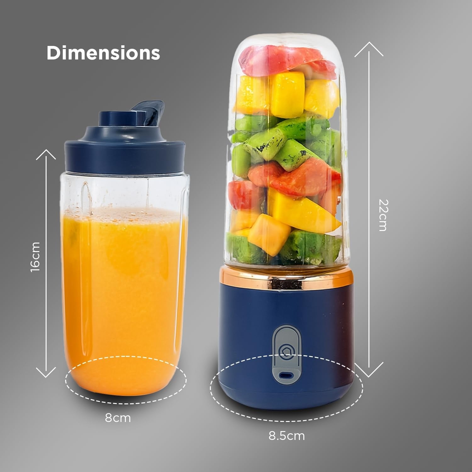 Portable Blender Electric Juicers Fruit Mixers USB Rechargeable Smoothie Mini Personal Juicer 6 Blades 3Gears With 1500 Mah