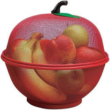 Apple Shape Fruits & Vegetables Basket for Kitchen with Net Cover, Fruit and Vegetable Stand (RED)