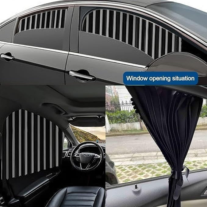 4pcs Car Privacy Curtains (Black)