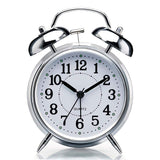 Twin Bell Metal Frame Alarm Clock Silver