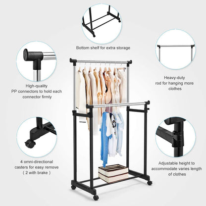 STAINLESS STEEL DOUBLE POLE CLOTH DRYING STAND