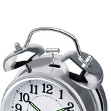 Twin Bell Metal Frame Alarm Clock Silver